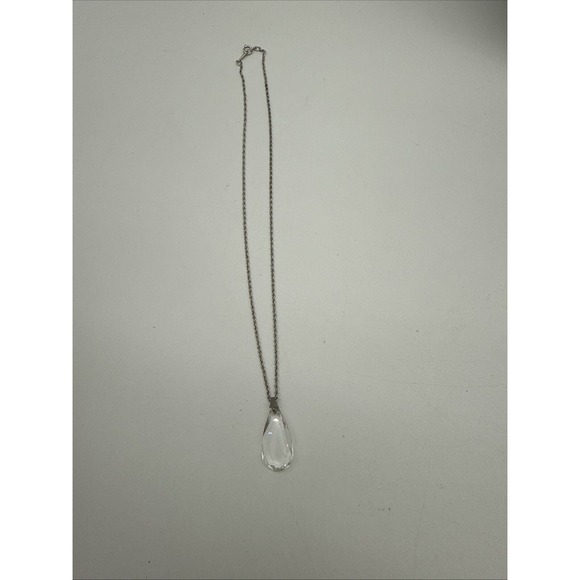 Gorham Clear Krystal Silver Tone Necklace 8" - Picture 4 of 5